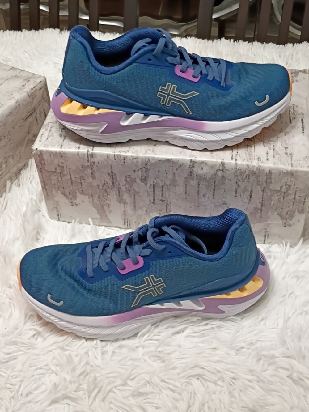 KURU Cloud+ Triple Max Ion Blue & Purple Running Plantar Fascitis Sneakers 9M - Picture 2 of 14